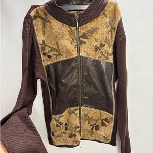 Brown Floral Patchwork Jacket